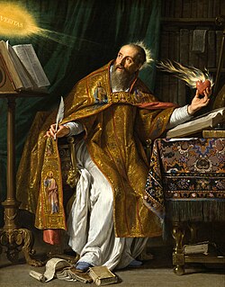 A later artist’s depiction of Augustine of Hippo, not drawn from life, 354–430.