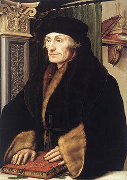 A later artist’s depiction of Erasmus, not drawn from life, 1466–1536.