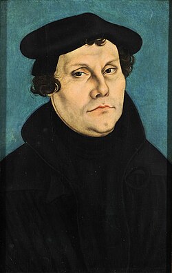 A later artist’s depiction of Martin Luther, not drawn from life, 1483–1546.