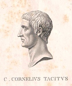 A later artist’s depiction of Tacitus, not drawn from life, c. 56–120.