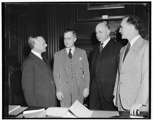 As special presidential committee began public hearings on possible civil service reforms. Washington, D.C., Nov. 1. Rep. Robert Ramspeck, chairman of the House Civil Service Commi