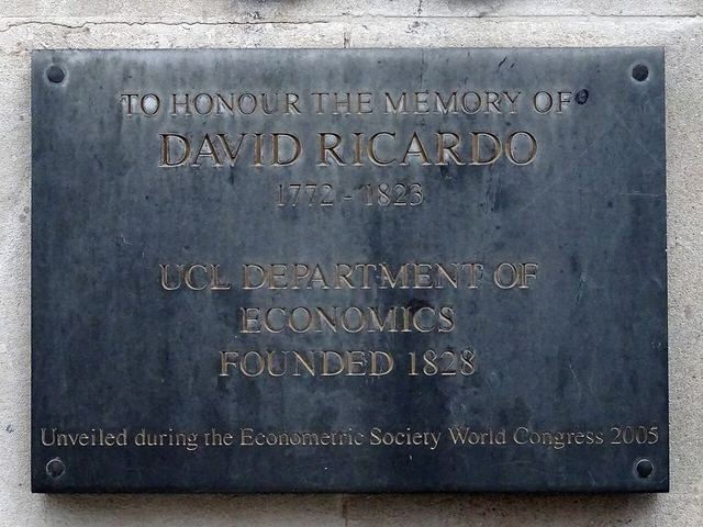 David Ricardo Plaque at 30 Gordon Street, Kings Cross