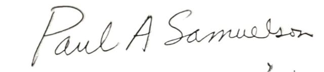 Paul Samuelson Signature from the Goldman Collection