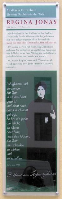Gedenktafel Krausnickstr 6 (Mitte) Regina Jonas